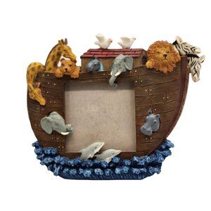 Herco Noah's Ark Animal Theme Photo Frame 2.5" x 3" Opening Nursery Decor